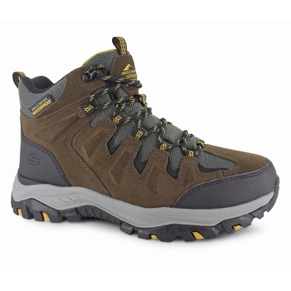 New $110 Skechers Men's 8.5 Rickter Branson Waterproof Hiking Boots 204910 KHK